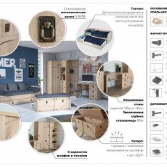 Детская Система Валенсия Шкаф-Пенал 1д2ящ Дуб сонома в Тавде - tavda.mebel24.online | фото 3