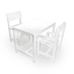 Детский растущий комплект стол и два стула  Я САМ "Лофт" (Белый, Белый) в Тавде - tavda.mebel24.online | фото 2