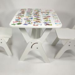 Детский растущий стол-парта и два стула Я САМ "Умка-Дуо" (Алфавит) в Тавде - tavda.mebel24.online | фото