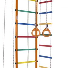 ДСК Атлант оранжевый радуга: турник, кольца, канат, трапеция, веревочная лестница в Тавде - tavda.mebel24.online | фото 1