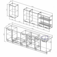 Кухонный гарнитур Антрацит 2800 (Стол. 26мм) в Тавде - tavda.mebel24.online | фото 2