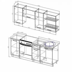 Кухонный гарнитур Жемчуг 2000 (Стол. 26мм) в Тавде - tavda.mebel24.online | фото 2