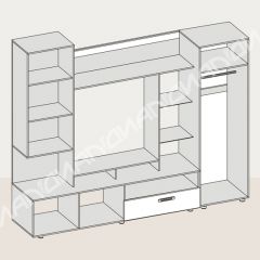 Гостиная Аллегро вариант-3 (Венге/Белфорт) в Тавде - tavda.mebel24.online | фото 3
