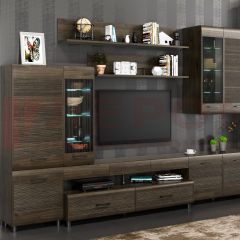 Гостиная Камелия Композиция 4 (Гикори Джексон темный) в Тавде - tavda.mebel24.online | фото 9