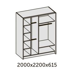 ИННЭС-5 Шкаф-купе 2-х дв. 2000 (2 дв. Ф3 - венге вст. экокожа корич) в Тавде - tavda.mebel24.online | фото 2