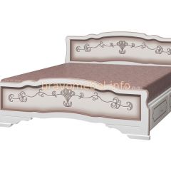 КАРИНА-6 Кровать из массива 1600 (Дуб молочный) с 2-мя ящиками в Тавде - tavda.mebel24.online | фото