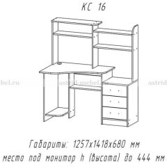 Компьютерный стол №16 (Анкор темныйанкор темный) в Тавде - tavda.mebel24.online | фото