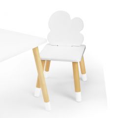 Комплект детской мебели стол и два стула Облачко (Белый/Белый/Береза) в Тавде - tavda.mebel24.online | фото 1