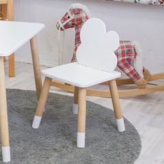 Комплект детской мебели стол и два стула Облачко (Белый/Белый/Береза) в Тавде - tavda.mebel24.online | фото 3