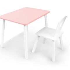 Комплект детской мебели стол и стул Корона (Розовый/Белый/Белый) в Тавде - tavda.mebel24.online | фото 2