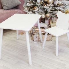 Комплект детской мебели стол и стул Мишутка (Белый/Белый/Белый) в Тавде - tavda.mebel24.online | фото