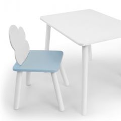 Комплект детской мебели стол и стул Облачко (Белый/Голубой/Белый) в Тавде - tavda.mebel24.online | фото