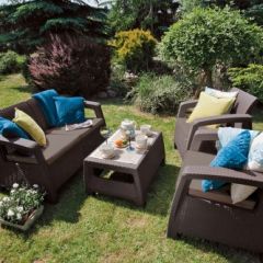 Комплект мебели Корфу сет (Corfu set) коричневый - серо-бежевый * в Тавде - tavda.mebel24.online | фото 2