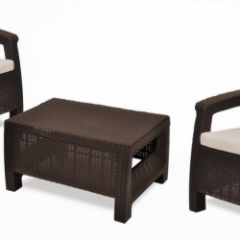 Комплект мебели Корфу Уикенд (Corfu Weekend) коричневый - серо-бежевый * в Тавде - tavda.mebel24.online | фото 1