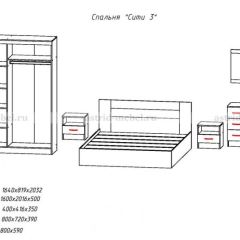 Комплект спальни СИТИ-3 (Анкор темный/анкор белый) в Тавде - tavda.mebel24.online | фото 2