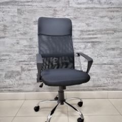 Кресло Barneo K-134H для персонала (черная ткань черная сетка) в Тавде - tavda.mebel24.online | фото
