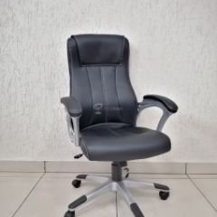 Кресло Barneo K-148 для руководителя (черная экокожа) в Тавде - tavda.mebel24.online | фото