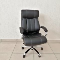 Кресло Barneo K-303 для руководителя (черная экокожа) в Тавде - tavda.mebel24.online | фото