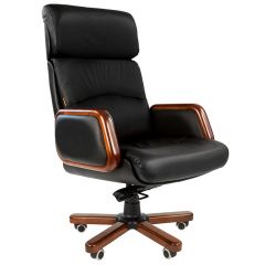 Кресло для руководителя CHAIRMAN 417 (Натуральная кожа) Черное в Тавде - tavda.mebel24.online | фото