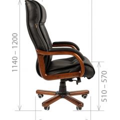 Кресло для руководителя CHAIRMAN  653 (Кожа) Черное в Тавде - tavda.mebel24.online | фото 4