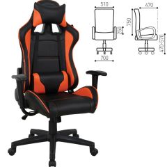 Кресло компьютерное BRABIX "GT Racer GM-100" (черное/оранжевое) 531925 в Тавде - tavda.mebel24.online | фото 2