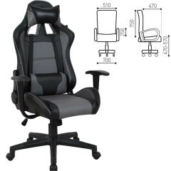 Кресло компьютерное BRABIX "GT Racer GM-100" (черное/серое) 531926 в Тавде - tavda.mebel24.online | фото 2
