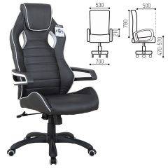 Кресло компьютерное BRABIX Techno Pro GM-003 (экокожа черное/серое, вставки серые) 531814 в Тавде - tavda.mebel24.online | фото 1
