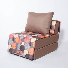 Кресло-кровать бескаркасное Харви (коричневый-геометрия браун) в Тавде - tavda.mebel24.online | фото 1