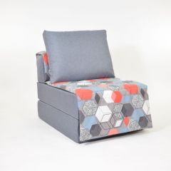 Кресло-кровать бескаркасное Харви (серый-геометрия слейт) в Тавде - tavda.mebel24.online | фото