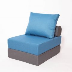 Кресло-кровать-пуф бескаркасное Прайм (синий-графит (Ф)) в Тавде - tavda.mebel24.online | фото