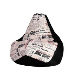 Кресло-мешок XL Газета-Black в Тавде - tavda.mebel24.online | фото