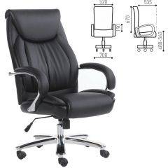 Кресло офисное BRABIX "Advance EX-575" (хром/экокожа/черное) 531825 в Тавде - tavda.mebel24.online | фото