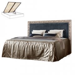 Кровать 2-х спальная (1,6 м) Тиффани Premium черная/серебро  с мягким элементом (Антрацит) с подъемным механизмом (ТФКР-3[3](П) в Тавде - tavda.mebel24.online | фото