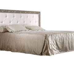 Кровать 2-х спальная (1,6 м) Тиффани штрих-лак/серебро с мягким изголовьем с подъемным механизмом (ТФКР-2[3]) в Тавде - tavda.mebel24.online | фото