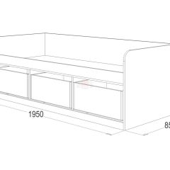 Кровать-8 одинарная с 3-мя ящиками (800*1900) ЛДСП в Тавде - tavda.mebel24.online | фото 3