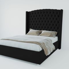 Кровать Берлин ЛЮКС с ПМ 1200 (экокожа кольт ч) в Тавде - tavda.mebel24.online | фото 2