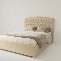 Кровать Берлин с ПМ 1200 (экокожа бежевая) в Тавде - tavda.mebel24.online | фото 4