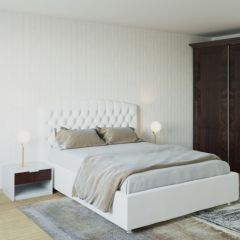 Кровать Берлин с ПМ 1800 (экокожа белая) в Тавде - tavda.mebel24.online | фото