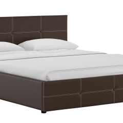 Кровать двойная Синди 160 + ортопед + ПМ + дно (арт. Марика 468 к/з (шоколад)) в Тавде - tavda.mebel24.online | фото