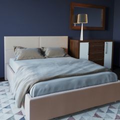 Кровать Корсика с ПМ 1600 (экокожа бежевая) в Тавде - tavda.mebel24.online | фото 2