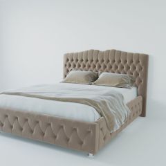 Кровать Нягань с ПМ 1200 (велюр серый) в Тавде - tavda.mebel24.online | фото