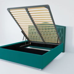 Кровать Нягань с ПМ 1400 (велюр бирюзовый) в Тавде - tavda.mebel24.online | фото