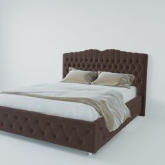 Кровать Нягань с ПМ 1600 (экокожа коричневая) в Тавде - tavda.mebel24.online | фото 2