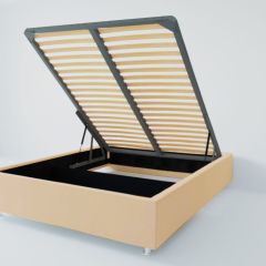 Кровать Подиум с ПМ 1600 (экокожа бежевая) в Тавде - tavda.mebel24.online | фото 2