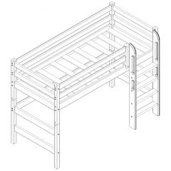 Кровать полувысокая с прямой лестницей Соня (Вариант 5) в Тавде - tavda.mebel24.online | фото 3