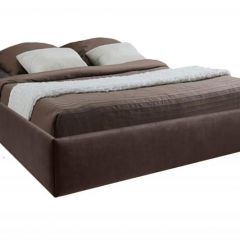 Кровать Подиум с ПМ 1400 (экокожа коричневая) в Тавде - tavda.mebel24.online | фото