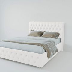 Кровать Версаль 1600 без основания (экокожа белый) в Тавде - tavda.mebel24.online | фото 1
