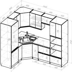 Кухонный гарнитур Амели оптима 1800х2400 мм в Тавде - tavda.mebel24.online | фото 2