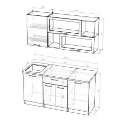 Кухонный гарнитур Лоретта стандарт 1600 мм в Тавде - tavda.mebel24.online | фото 2