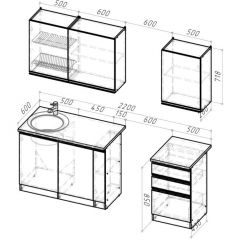 Кухонный гарнитур Ноктюрн стандарт 1600 мм в Тавде - tavda.mebel24.online | фото 2